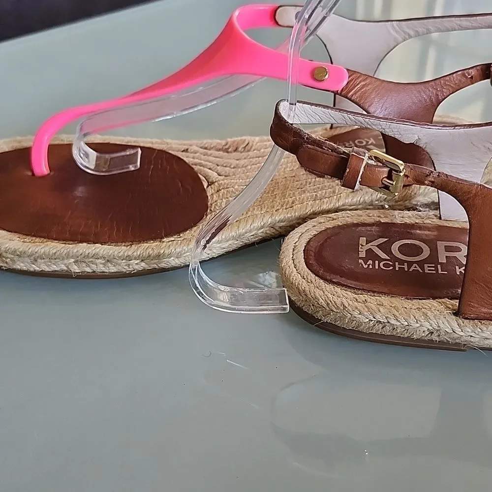 Michael Kors Barbiecore Pink Stephy Espadrille Sandals Size 9.5 Barbiecore